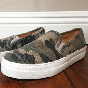 NWOT Camo Slip On Sneakers